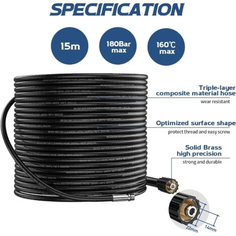 NETTOYEUR HAUTE PRESSION Tuyau Pour Nettoyeur Haute Pression Pour