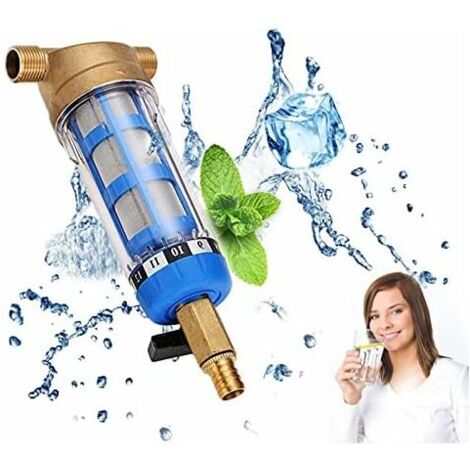 Filtre De Rinçage, Réducteur De Pression, Filtre à Eau Avec Manomètre, Réducteur De Pression D'eau, Pré-filtre à Sédiments, Filtre Fin Rinçable, Filtre à Eau Spin Down Sediment (1" Avec Adaptateur