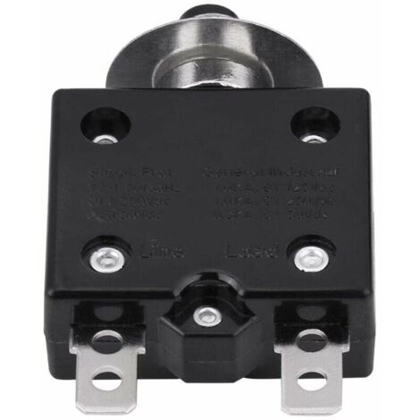 Disjoncteur 15A Interrupteur thermique de réinitialisation en option, 125-250V AC 50V DC Disjoncteur à bouton-poussoir de protection contre les surcharges de courant