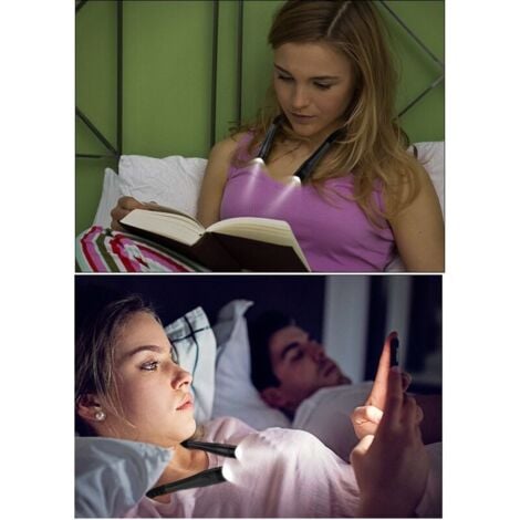 Lampe de Lecture de Cou Rechargeable, Lampe pour lecture au Lit,3 Couleurs, 6 Niveaux de Luminosité, Bras Pliables, Longue Durée de Vie, Parfaite pour la Lecture,Le Tricot,la Réparation