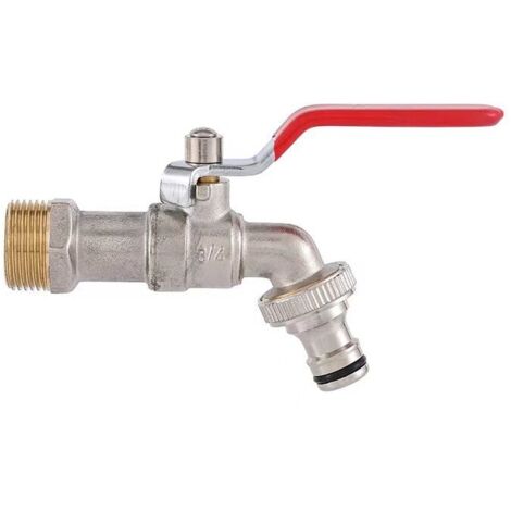 Robinet d'eau en Laiton de Qualité Supérieure, Résistant à la Rouille et au Gel + Raccord de Tuyau Gratuit + Ebook Pour Jardin, Machine à Laver, Baril de Pluie (1/5)