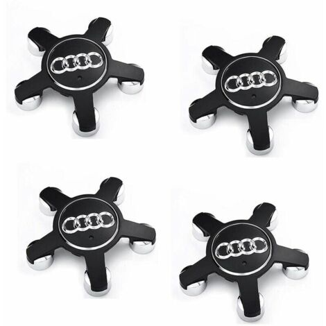 Ikodm – Jeu de 4 caches-moyeux 135 mm pour enjoliveurs Audi – ABS noir – Remplacement pour modèles A4, A5, A6, Q5, Q7 - 4f0601165