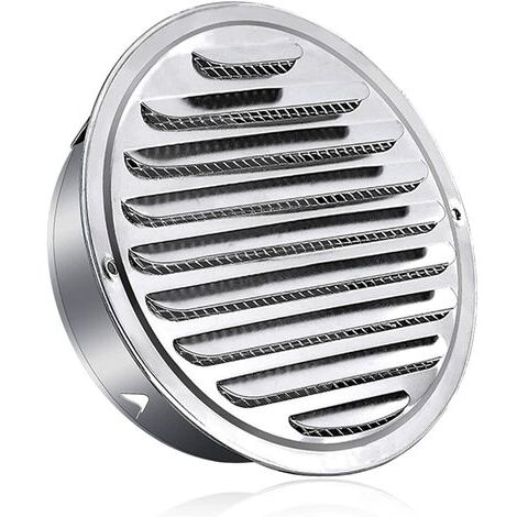 Grille de ventilation ronde en acier inoxydable Grille de ventilation en métal de 100 mm Grille de protection contre les intempéries avec grille de ventilation anti-insectes Lattes de grille de ventil (1/5)