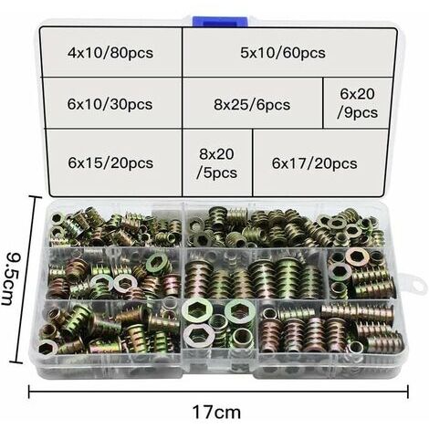 50 Inserts Filetés M6 – Clou à Visser, Alliage Zinc, 14mm, Prise Hexagonale – Uxcell