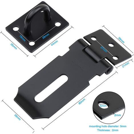 2 Pièces Cadenas Moraillon En Acier Inoxydable 4 Pouces – Fermoir Robuste Anti-Rouille Avec Vis Pour Porte, Abri Jardin, Armoire, Coffre & Boîte à Outils
