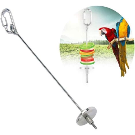 4 Brochettes Nourriture Pour Perroquet En Acier Inoxydable - Mangeoire à Fruits/Légumes Pour Oiseaux, Hamsters - Tailles 22cm Et 17cm