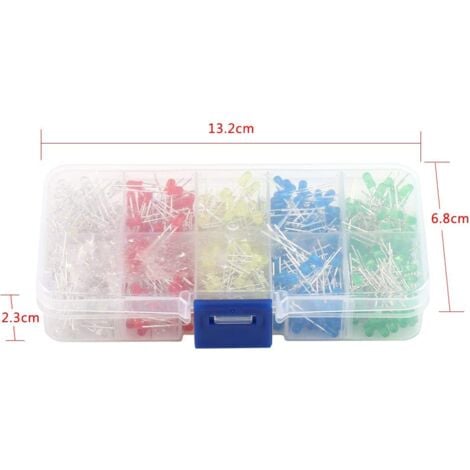 15 Couleurs 3MM Diode LED 450 Pièces Diodes Couleur Électroluminescentes Kit Lumière Rouge Bleu Jaune Vert Blanc Chaud Orange [1] - Bricolage - Foto 10