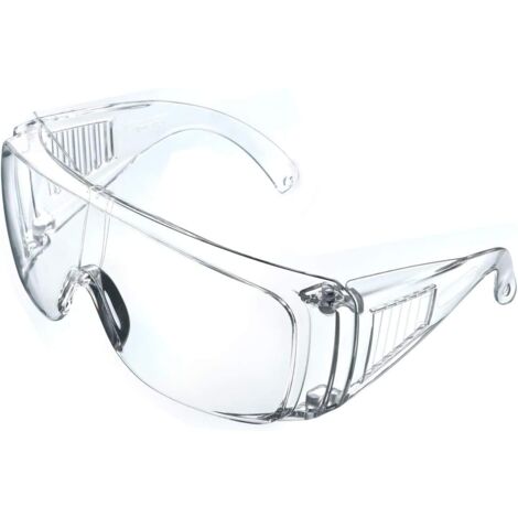 Lunettes de Securite Surlunettes Lunettes de protection Protectrices Limpide et Anti buee Yeux pour la Securite en Laboratoire Chimique et en Milieu de Travail Transparent