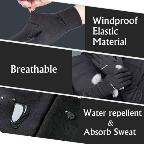Gants d'hiver Écran Tactile Chauffants, Gants de Vélo Réfléchissants Homme et Femme pour Cyclisme, Gants de Sport Antidérapants pour Cyclisme Moto Escalade(XL)