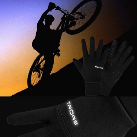 Gants d'hiver Écran Tactile Chauffants, Gants de Vélo Réfléchissants Homme et Femme pour Cyclisme, Gants de Sport Antidérapants pour Cyclisme Moto Escalade(XL)