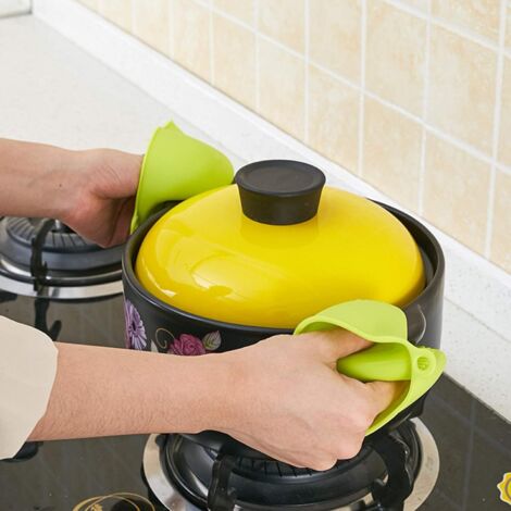 Lot De 2 Maniques De Cuisine En Coton Résistant à La Chaleur Avec Doublure En Coton Lavable Et Antidérapant Pour Cuisine, Micro-ondes, Barbecue, 20,3 X 20,3 Cm