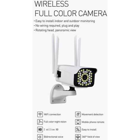 Caméra de surveillance interieur / exterieur 1080P Caméra de sécurité réseau intérieure et extérieure Caméra extérieure 2mp IP66 étanche Norme européenne YOOSEE APP