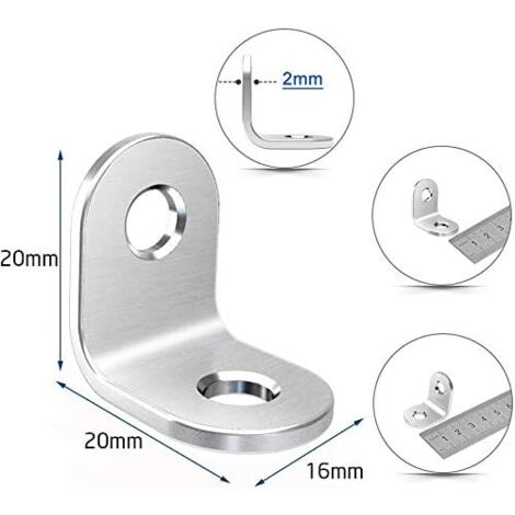 YOSOO Support d'angle Support à angle droit en acier à 90 degrés en