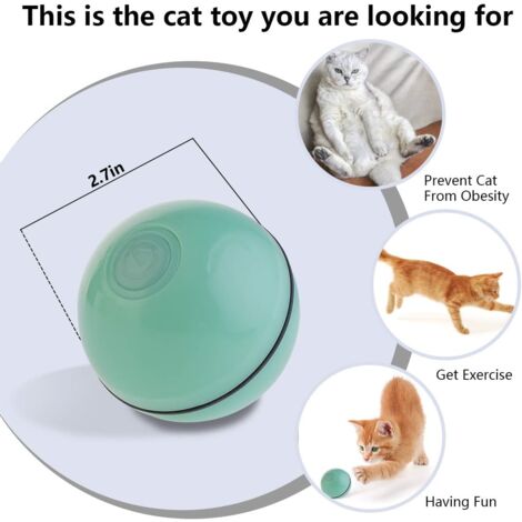Jouet Interactif Chat Rechargeable Avec Lumière LED - 3 Modes, Détection D'obstacles 360° | Pour Chat Et Chien | Balle Automatique Stimulante