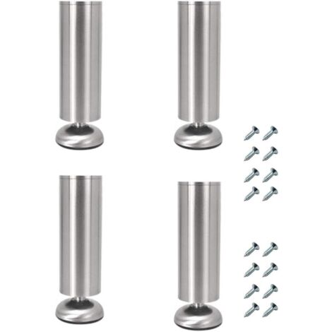 Lot De 4 Pieds De Table En Métal Noir - Pieds De Meuble Inclinés De 25 Cm - Pour Tables Basses, Canapés, Meubles TV, Chaises, Armoires | Leroy Merlin