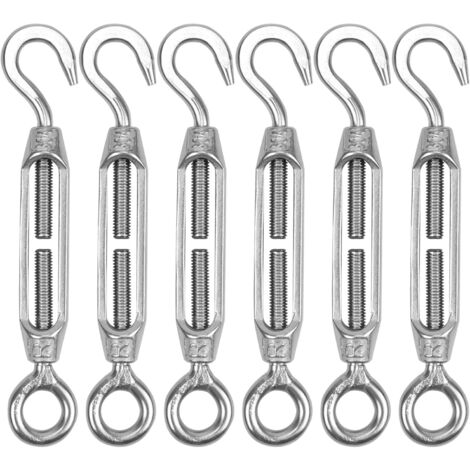 Lot De 5 Tendeurs M4 Acier Inoxydable 304 - Crochet Et Oeil, Réglage 43mm