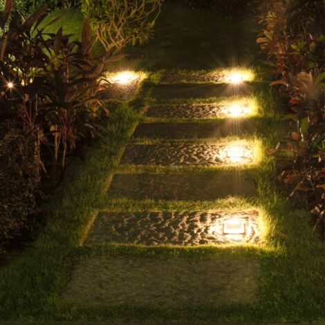 Lot De 4 Lampes Solaires De Jardin Au Sol - IP68 étanche, éclairage Automatique, Blanc Chaud 3000K | Pour Allées, Escaliers, Terrasses