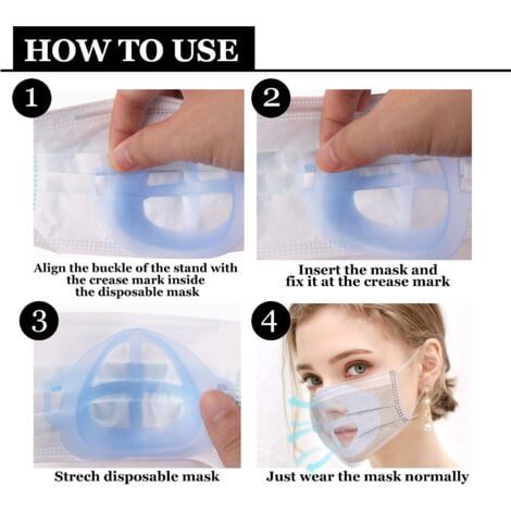Support Masque [10 PCS], Support 3D Pour Masque - Réutilisable lavable - Augmente plus d'espace respiratoire - Adapté au nez et à la bouche -Support Masque Chirurgical