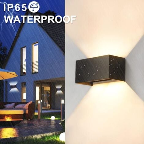 Applique murale extérieure intérieure, applique murale extérieure LED moderne, applique murale extérieure étanche IP65 3000K blanc chaud, lumière extérieure en aluminium angle de faisceau réglable, no