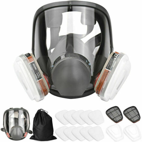 16 en 1Masque à gaz antibuée, respirateur facial intégral, respirateur de pulvérisation de peinture industrielle, filtre de travail de sécurité, protection contre le formaldéhyde