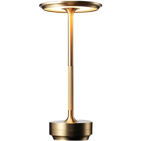 Lampe de table sans fil - Lampe de bureau étanche, dimmable et rechargeable, lampe de table à LED métallique, lampe de chevet portable, veilleuse à piles pour chambre à coucher, restaurant, bar, salon