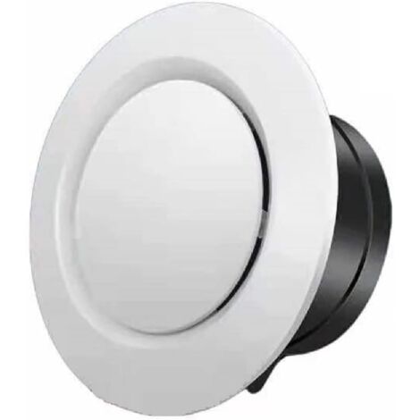 Grille d'aération ronde de type disque réglable - Grille d'aération - Bride blanche de 75 à 200 mm- 200mm (1/5)