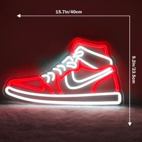 Enseigne néon Sneaker pour chaussures de sport, enseignes lumineuses à LED pour garçons, pour chambre à coucher, grotte, maison, fête, pub, bar, chaussures, panneaux lumineux, décoration murale (rouge