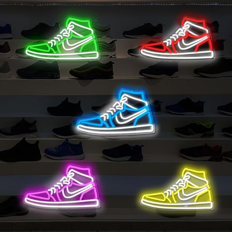 Enseigne néon Sneaker pour chaussures de sport, enseignes lumineuses à LED pour garçons, pour chambre à coucher, grotte, maison, fête, pub, bar, chaussures, panneaux lumineux, décoration murale (rouge