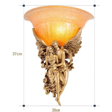 Applique Style Européen Ange Applique Salon Chambre Creative Style Américain Applique Allée Escalier Applique Lampes Éclairage avec télécommande Ikodm