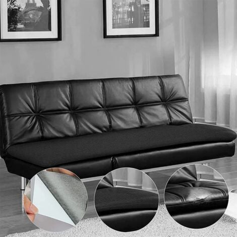 Rouleau adhésif en cuir 50 x 120 cm, autocollant en cuir synthétique, réparation de patch en cuir pour canapé, siège de voiture, sac à main, veste en cuir (noir)