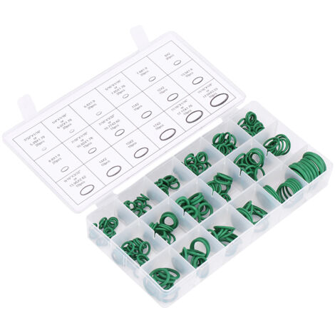 Kit 270 Joints Toriques Climatisation Voiture – Assortiment 18 Tailles Caoutchouc HNBR Vert/Violet Pour Compresseur