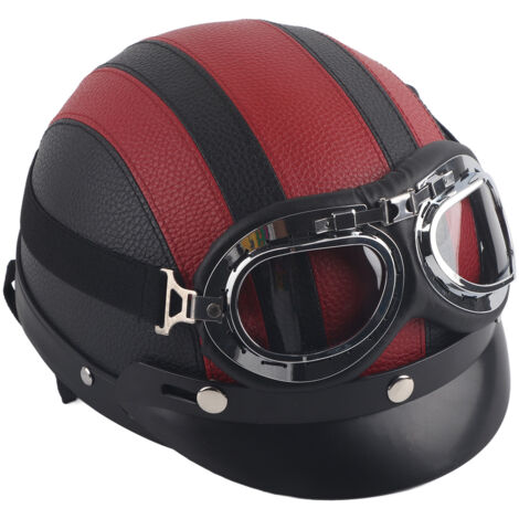 Casque Moto Ouvert 3/4 Vintage - Double Visière Solaire, Certifié DOT/ECE - Taille M, L, XL - Unisexe Adulte, Style Rétro