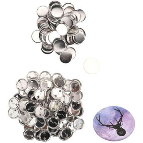 100 Badges Vierges 58 Mm - Métal, Épingle, Personnalisables Avec Machine à Boutons