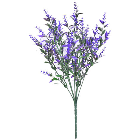 Plante fleurie artificielle,Lot de 6 Bouquets de Fleurs de Lavande artificielles pour décoration d'extérieur Résistantes aux UV Ne Se décolorent Pas Violet Plante fleurie artificielle