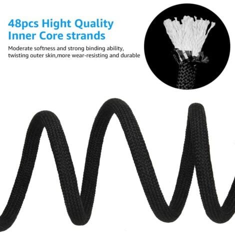 Corde escalade Corde d'escalade, diamètre 12 mm, Accessoires de randonnée, Corde de sécurité haute résistance (30 m noir)