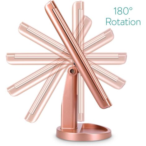 Miroir Sur Pied, Miroir De Maquillage D'Agrandissement 5X Avec Lumière Led Gradateur Réglable Du