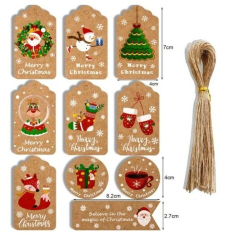 Autres Décorations De Noël, 100 étiquettes Cadeaux De Noël, étiquettes