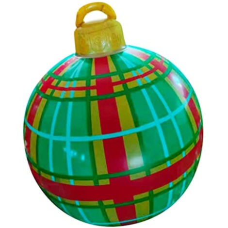 Boules De Noël Géantes En Velours Gonflables – 45 Cm, Couleurs Kaki/marron/vert, Déco Extérieure Pour Jardin, Véranda, Cour – PVC Floqué - 4