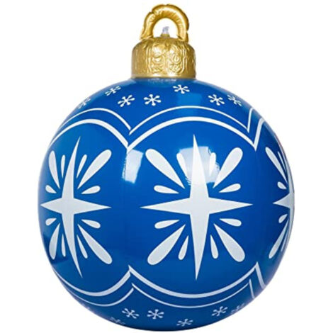 Boules De Noël Géantes En Velours Gonflables – 45 Cm, Couleurs Kaki/marron/vert, Déco Extérieure Pour Jardin, Véranda, Cour – PVC Floqué - 6