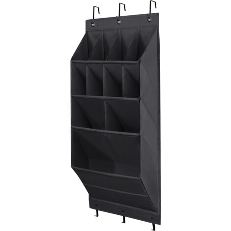 Organisateur De Chaussures Suspendu 16 Poches - Pour Porte De Placard, Gain De Place - Gris - 12