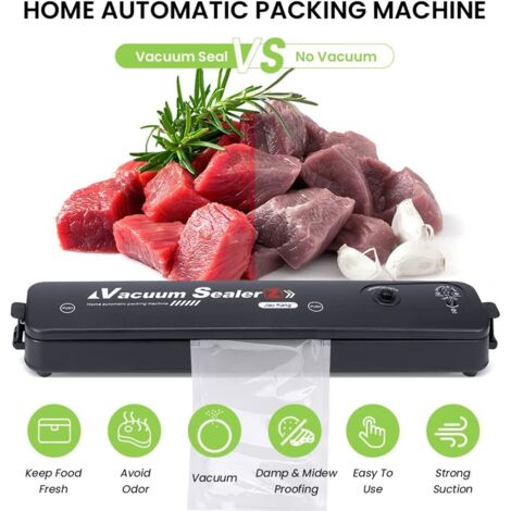 Machine à sceller sous vide, machine à sceller sous vide professionnelle 2 en 1, scellant sous vide portable automatique, machine à sceller sous vide Foodsaver avec 10 sacs (noir)