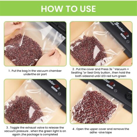 Machine à sceller sous vide, machine à sceller sous vide professionnelle 2 en 1, scellant sous vide portable automatique, machine à sceller sous vide Foodsaver avec 10 sacs (noir)