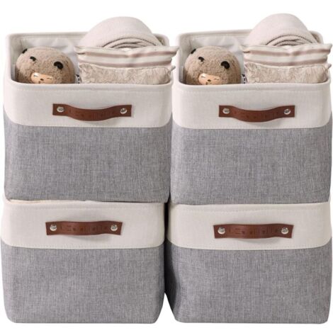 DIOMMELL Lot De 6 Boîtes De Rangement Pliables En Tissu Organisateur Tiroir Placard Paniers Pour V Tements Sous V Tements Soutiens Gorge Chaussettes Lin