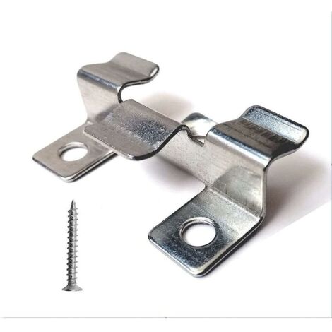 Lot de 100 clips de fixation pour terrasse en composite avec vis en acier inoxydable(hauteur 1 cm) (1/5)