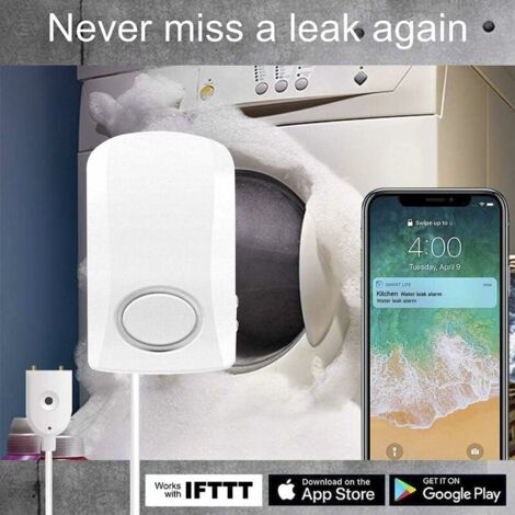 Detecteur de Fuite D'Eau sans Fil Détecteur Inondation Connecté Capteur