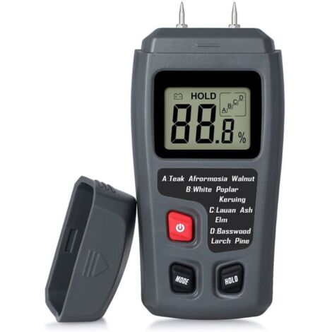 Testeur Humidité Bois KENMIC Portable - LCD Rétroéclairage Vert - 5 Modes Pour Bois, Murs, Sol - Précision ±2%