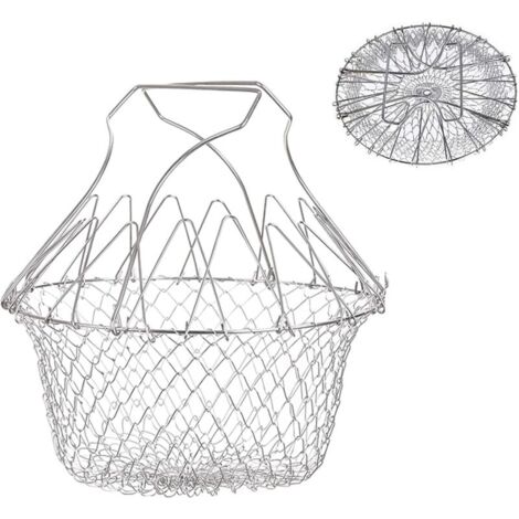 Panier à frire - Panier à salade tamis cuisine inoxydable - Fry extensible - Chef panier cuisine (1/5)