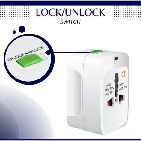 Adaptateur Voyage Universel, Adaptateur Prise Universelle Multi Fonction Internationale 200 Pays France Usa Uk Et Australie All In One Travel Adapter 91998577