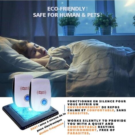 Répulsifs Ultrason Souris Rat Lot De 2 Anti Rongeur Appareil Ultrasons