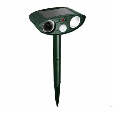 Répulsif pour Animaux - Repulsif Chat Ultrasonique à énergie Solaire - Chasse Taupe - Lumière LED - Étanche - Détecteur de Mouvement - Anti Chien Chat Pigeons Écureuil Loir Oiseaux de Jardin Cour Cha (1/5)